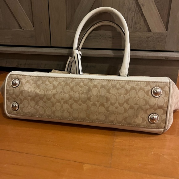 Coach Signature Stripe Candace Carry All Handbag purse - Picture 12 of 12